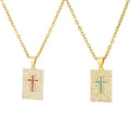 New European and American Hot-Selling Cross Necklace Female Temperament Net Red Girlfriends Couple Fashion Copper Inlaid Zircon