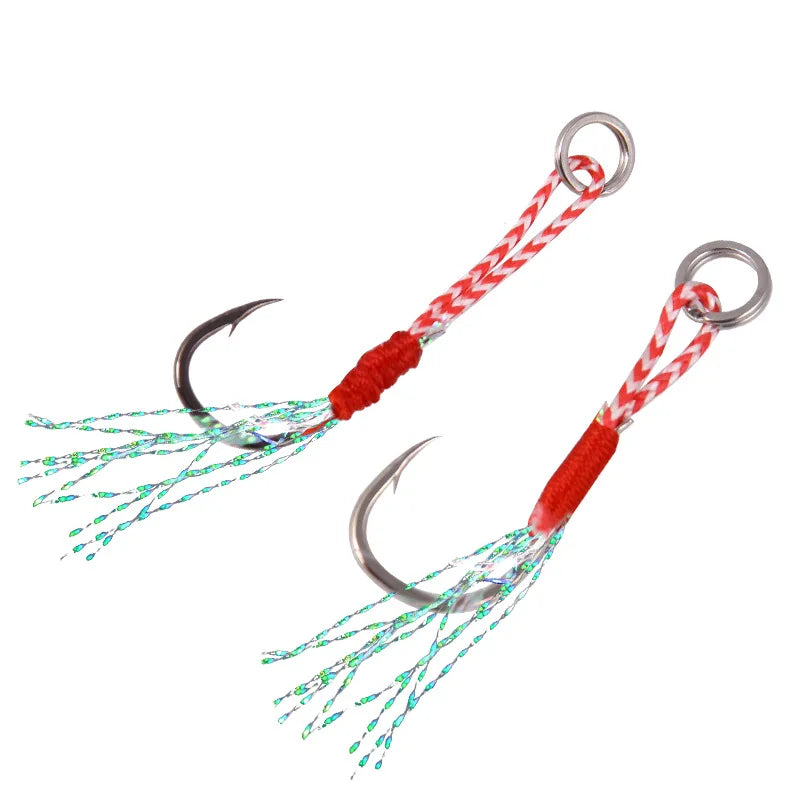 Fishing Lures Hook Triple Strength Iron Plate Feather Single Hook High Carbon Steel Strong Hook for Fishing