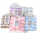 Custom Logo Coral Velvet Cationic Stripe Bath Towel Set 6 Piece Luxury Microfiber Adult Woven Soft Linen Disposable for Hotels