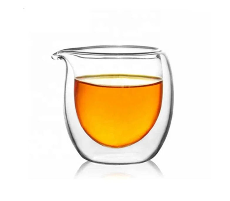 120ml 200ml Glass Fairway Cup Double-layer Transparent Thickened Heat Resistant Tea Dispenser Kung Fu Accessories