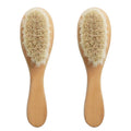 Eco-Friendly Natural Beech Wood Hairbrush Set Soft Goat Hair Paddle and Nylon Hair Brush Set for Baby Care