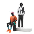 Men's Clothing Store Stand Mannequin White and Black Torso in Fiberglass Full-Body Fitness Model for Adults