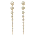 2024 Hot Sale Long Pearl Pendant Earrings Jewelry Women Handmade Pearl Tassel Drop Earrings for Gift