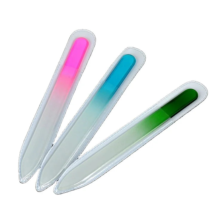 High Quality 14cm Customized Color Glass Nail File With Case