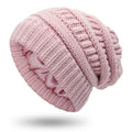 Womens Satin Lined Knit Beanie Hat Acrylic Winter Hats for Women Men Silk Lining Soft Slouchy Warm Cuffed Beanie Hat M09
