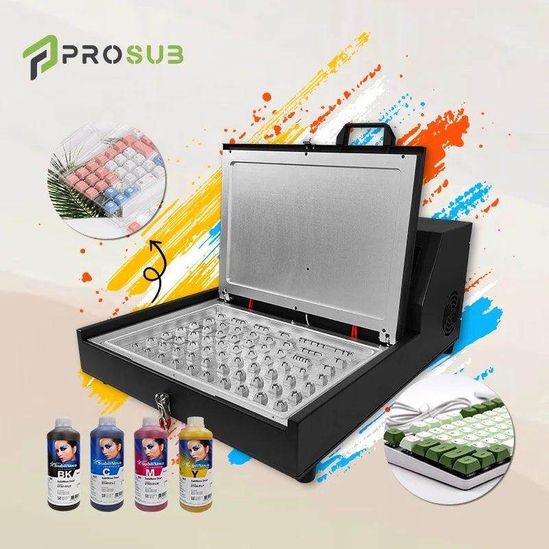 Prosub PBT Keycaps Dye Sublime Machine With 108 Keys Mould for A3 Film Print Keycap Making 3D Heat Sublimation Vacuum Machine