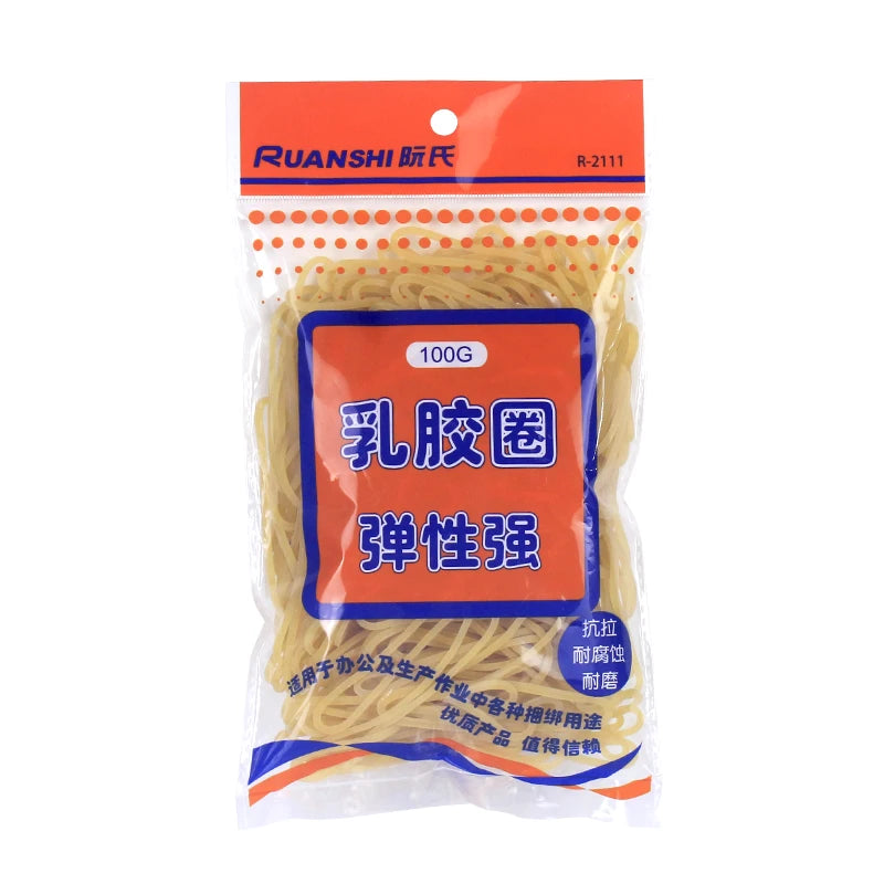 Custom Logo Ruanshi Rubber Band High Elastic Latex Ring Tensile Wear-Resistant Rubber Band Beef Office Supplies R-2111