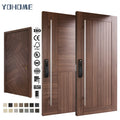 Yohome Custom Solid Wood Long Handle Sound Insulation Wood Exterior Pivot Villa Main Entrance Entryway Front Entry Doors