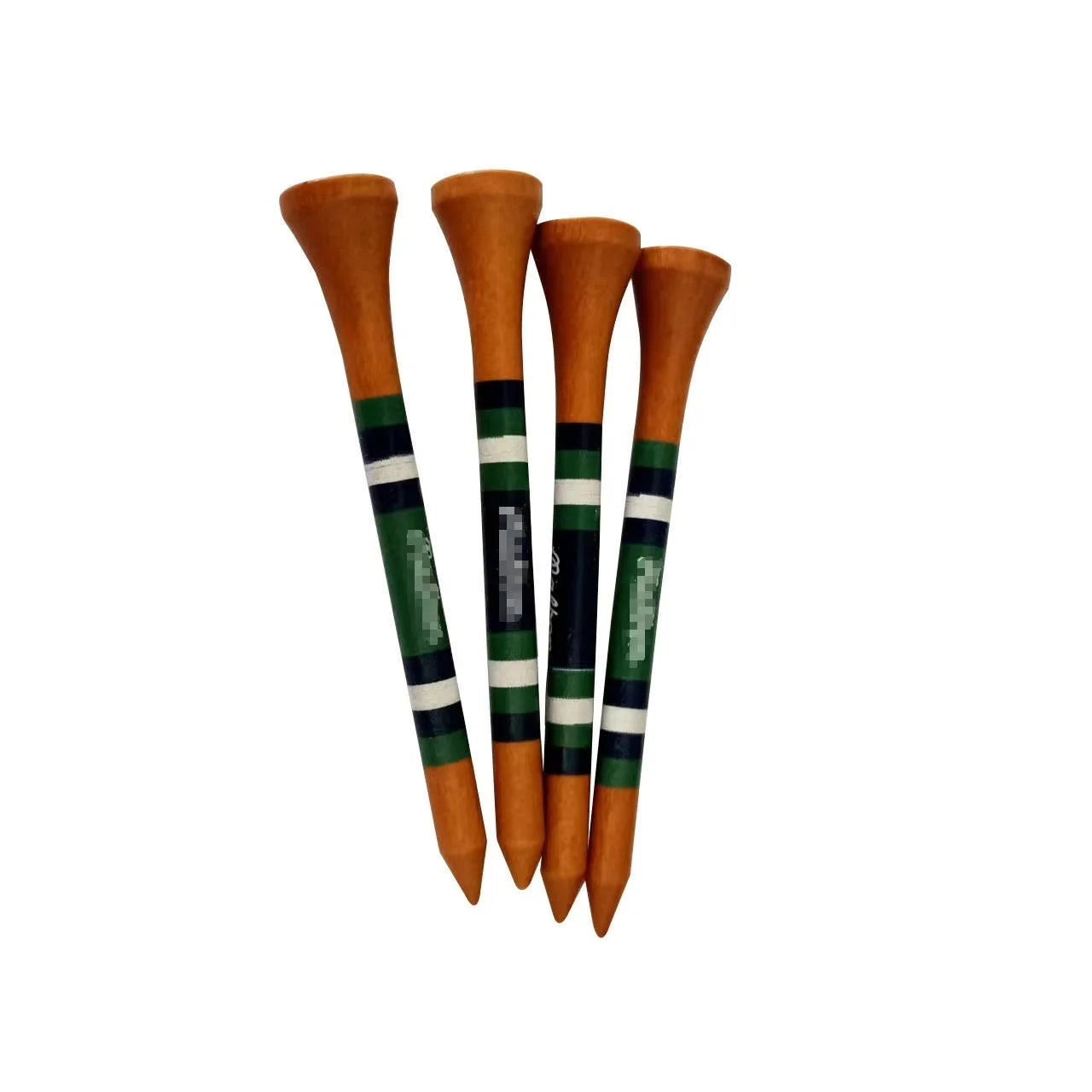 Custom Dark Brown Bamboo Golf Tee Natural Stripe Wooden Ball Holder Eco-Friendly 70mm/83mm Tee with Printed Logo Available