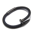 Colorful Python Bangle Stainless Steel Real Gold Stingray Leather Nail Bracelet