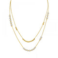 Collar De Perlas Women Fashion Jewelry Stainless Steel 2025 Collier Perle Gold Plated Double Layer Pearl Necklace