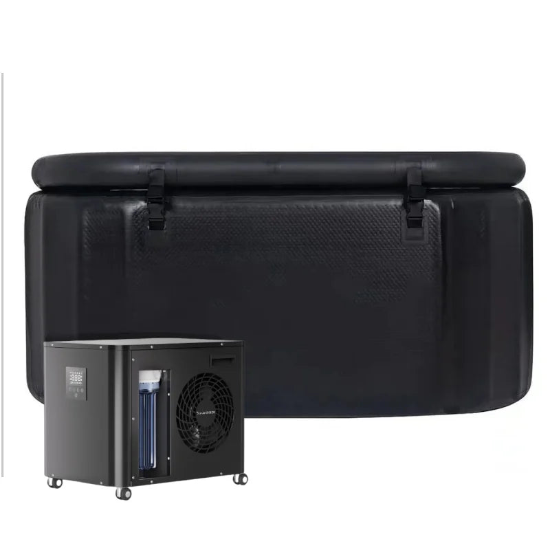 ICEGALAX Best Chilling Equipment with Filter and Pump Large Drop Stitch Stock Water Cooler Oval Cold Plunge Tub With 1HP Chiller