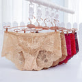 Mid-Rise Women's Hipster Panties Floral Lace Breathable Polyamide Everyday Style Knitted with Plain Dyed Technics