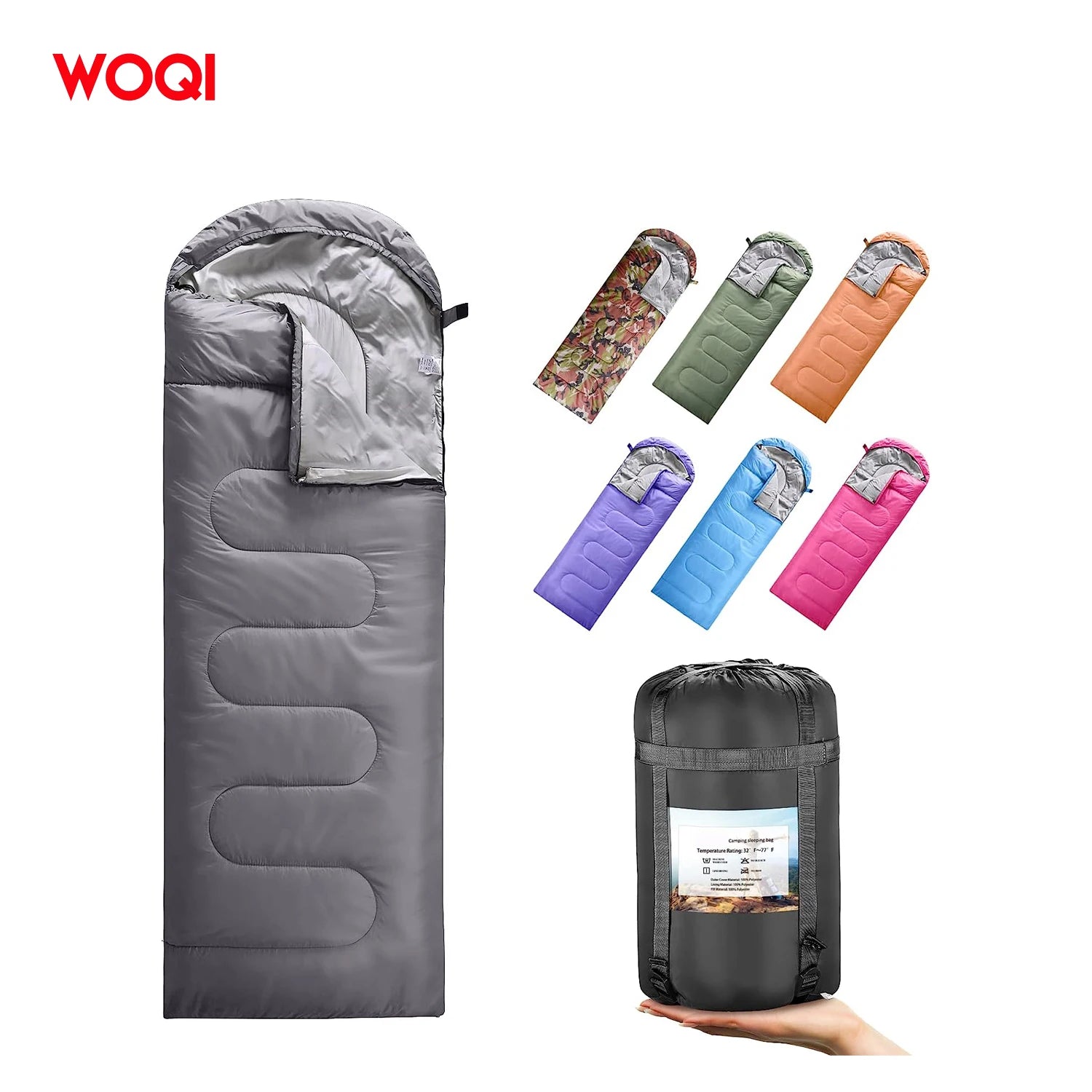 WOQI Adult and Child Sleeping Bags (girls or Boys) for Backpacking Hiking and Camping