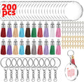 2" Round Acrylic Keychain Blanks Vinyl Crafts DIY Projects Blank Transparent Discs Ornament Key Chains Set