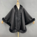 Handmade Elegant Party Bridal Wedding Fur Cape Cashmere Wool Fox Fur Poncho