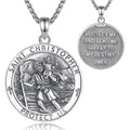 Merryshine 925 Sterling Silver Oxidized Non Tarnish St Christopher Pendant Necklace Fashionable Wholesale Product