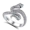 Wholesale Fine Jewelry Vintage Punk Style Open Size Adjustable 925 Sterling Silver Snake Rings for Men or Women