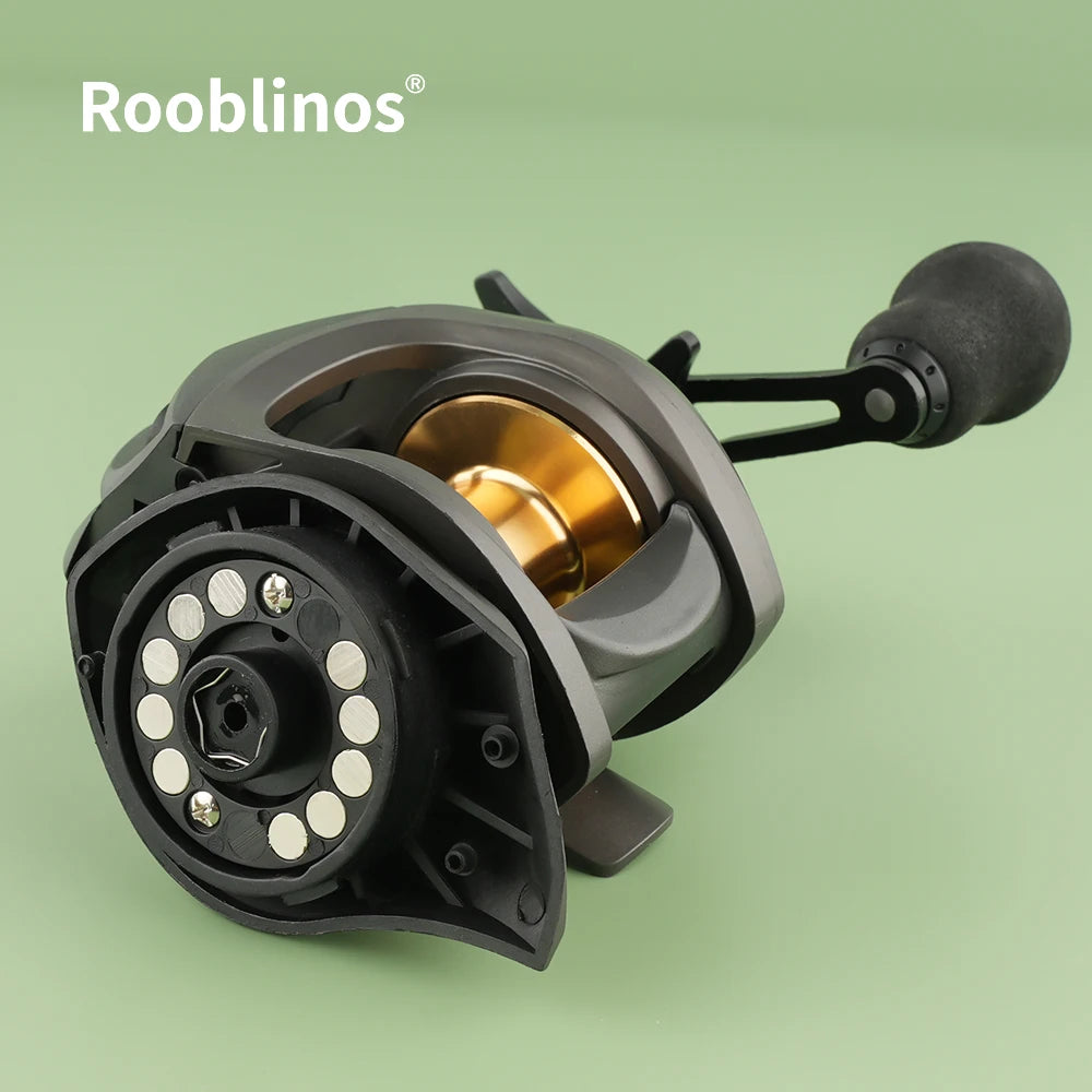 [Germany Stock] Rooblinos AK Waterdrop Reel 7.2:1 Gear Ratio Left Hand Baitcasting Reel Anti-Reverse System for River Lake