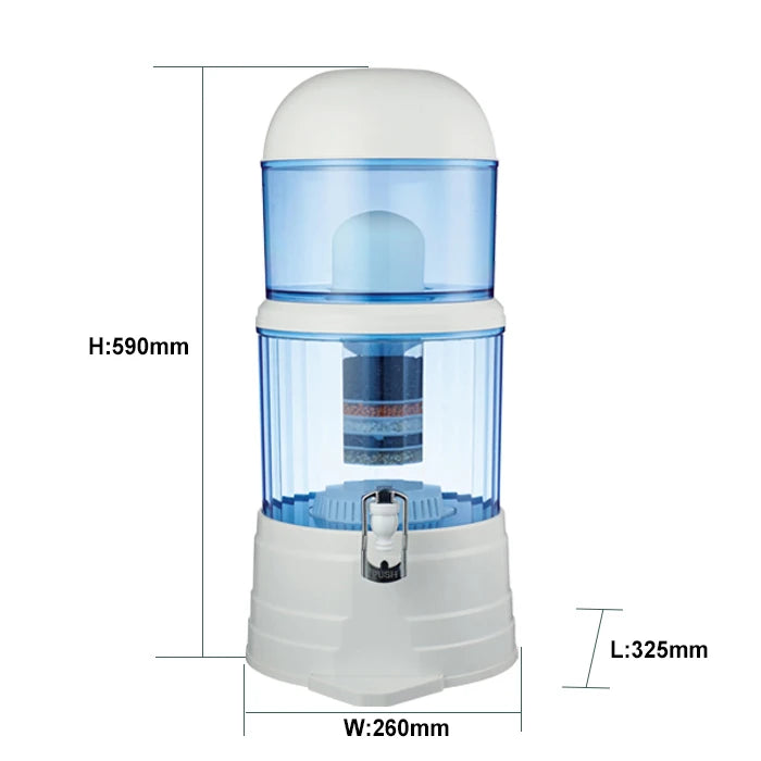 Vamia 6-Stage Activated Carbon Manual Plastic Water Purifier with 14L Capacity Outdoor Countertop Use