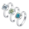 Wholesale 1CT Shiny Real GRA Certified D Color Moissanite Diamond Engagement Ring Women 925 Sterling Silver Wedding Fine Jewelry