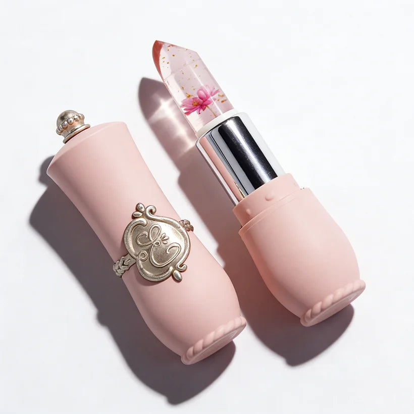 Transparent 6-Color Matte Lip Balm Long-Lasting Waterproof Crystal Flower Jelly Lipstick Color-Changing 5g Makeup