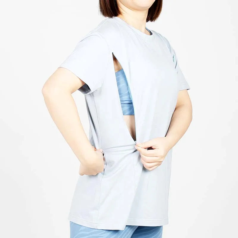 KM002 Factory Directly  Side Zippers AU Size Nursing Clothes Tops Feeding Maternity Wear Modal Cotton Maternity Shirts