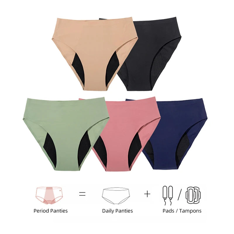 No PFAS Women Seamless Period Underwear 4layers Leak Proof Panties Menstrual Pants Super Absorption Undies Incontinence Briefs