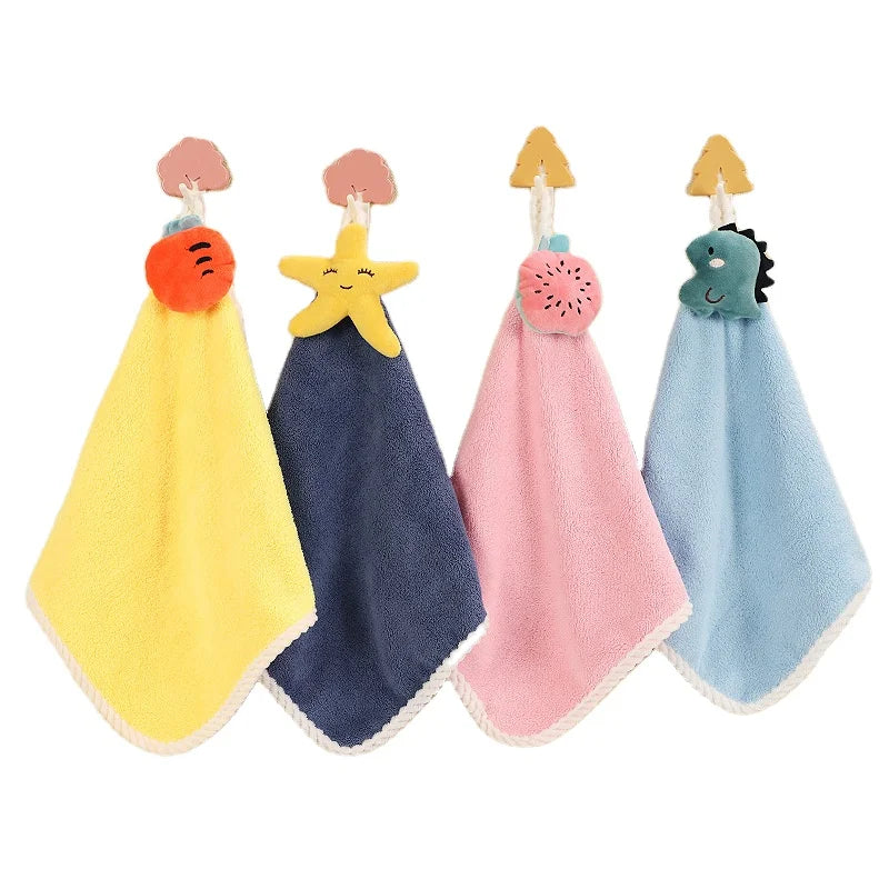 KEFEI Antimicrobial Kitchen Dish Cleaning Towel Fast Drying Cartoon Microfiber Cloth Woven Coral Fleece Washable