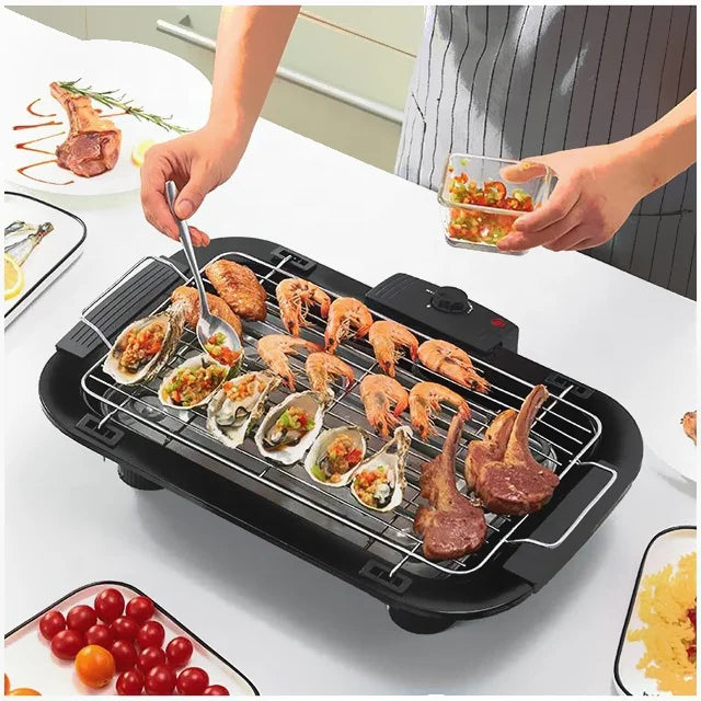 IRONDONKEY Camping RV Travel Barbecue Campsite Bbq Grills Indoor Desktop Smokeless Electric Grill With Thermostat Height Grill
