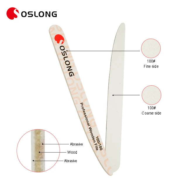 Professional Wood Sanding Grit 100/180 180/220  Wooden Nail Files with Logo