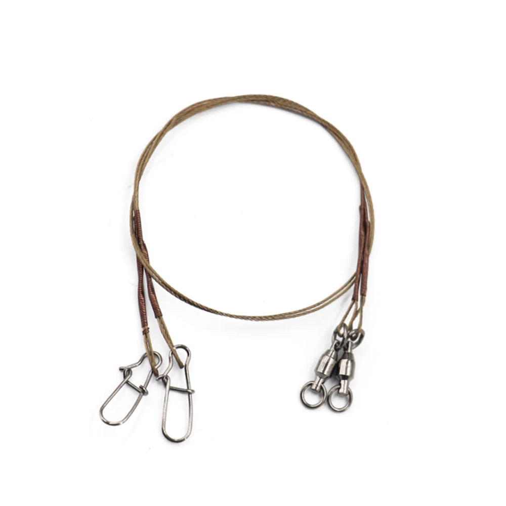 Pike Fishing 25cm  Break Weight 15kg Fishing Leader Rig Stainless Steel Wire Leader with Swivel