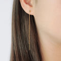 SC Advanced Sense Premium Earrings Fashion Stainless Steel Earrings Individual Simple Titanium Tassel Threader Earrings