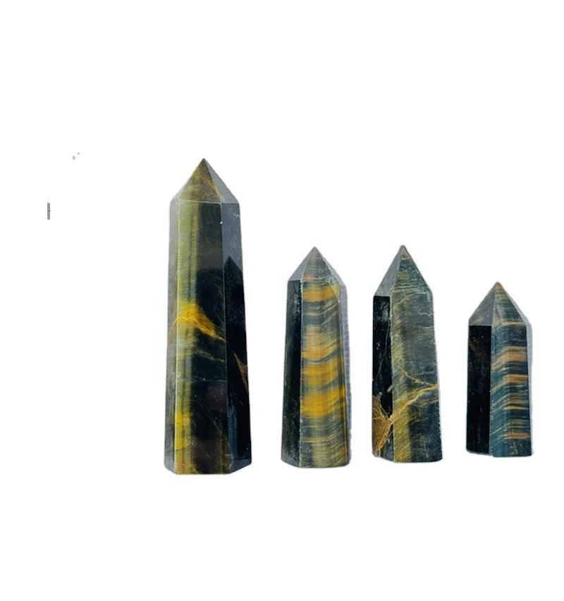 Wholesale natural crystal wand crystals healing stones blue tiger eye points