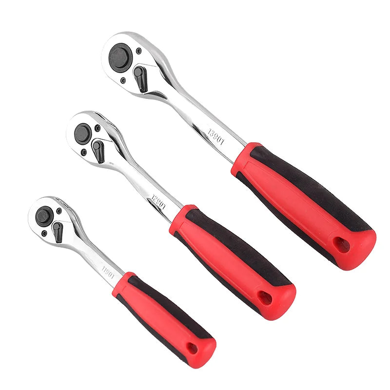 Size 72T 1/4 3/8 1/2 Fine Polishing Quick Release Squared Head Spanner Hand Tools Auto Repair  Cordless Ratchet Wrench