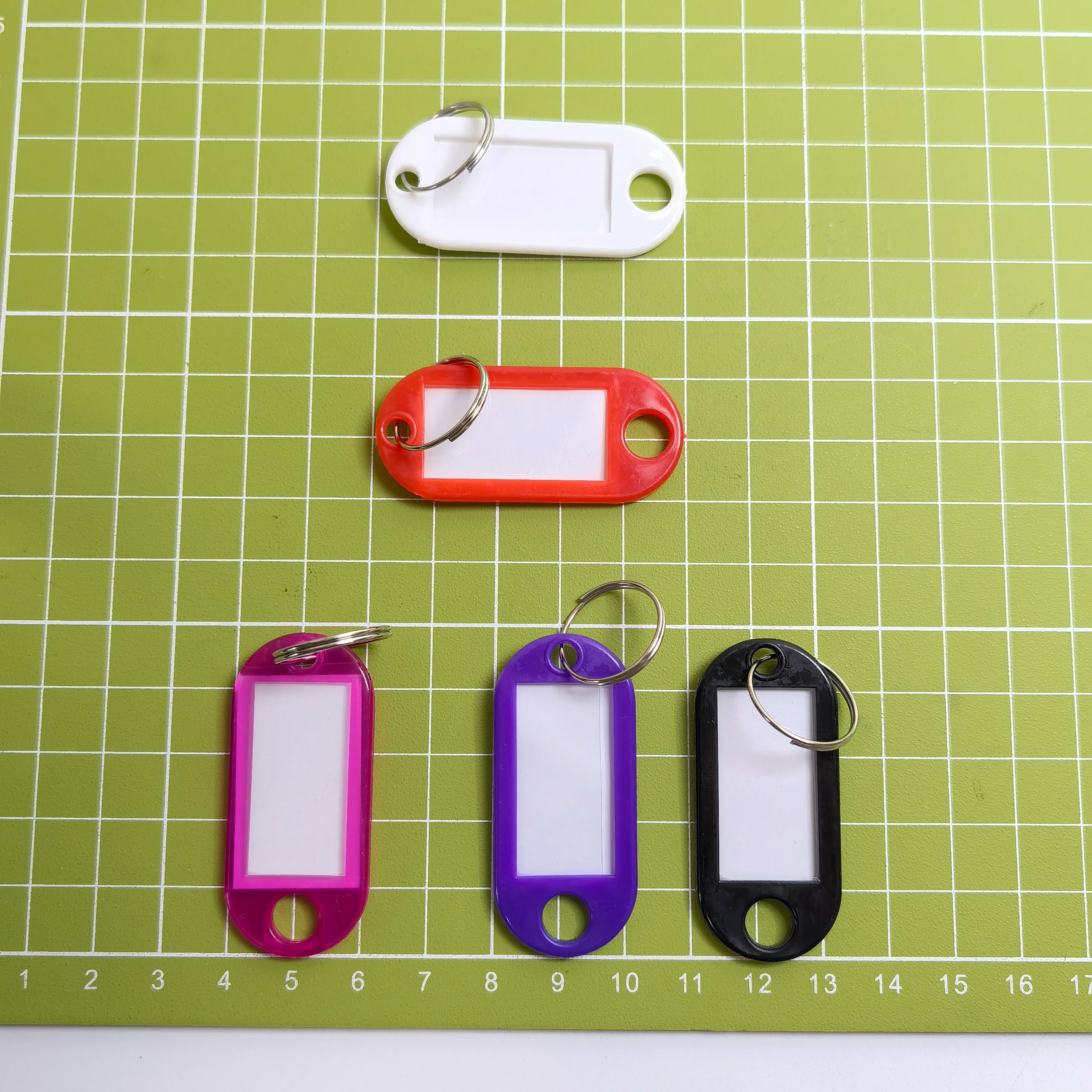 Wholesale Split Ring Key Tags 2 Inches Length Colorful Ring Fastener Plastic Key Tag Assorted Colors 200pcs Pack