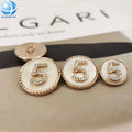 Luxury Famous Brand Rhinestone Inlaid GG CC Designer Number 5 Shank Buttons for Fashion Brand Women Coat Shirt Button Accessory