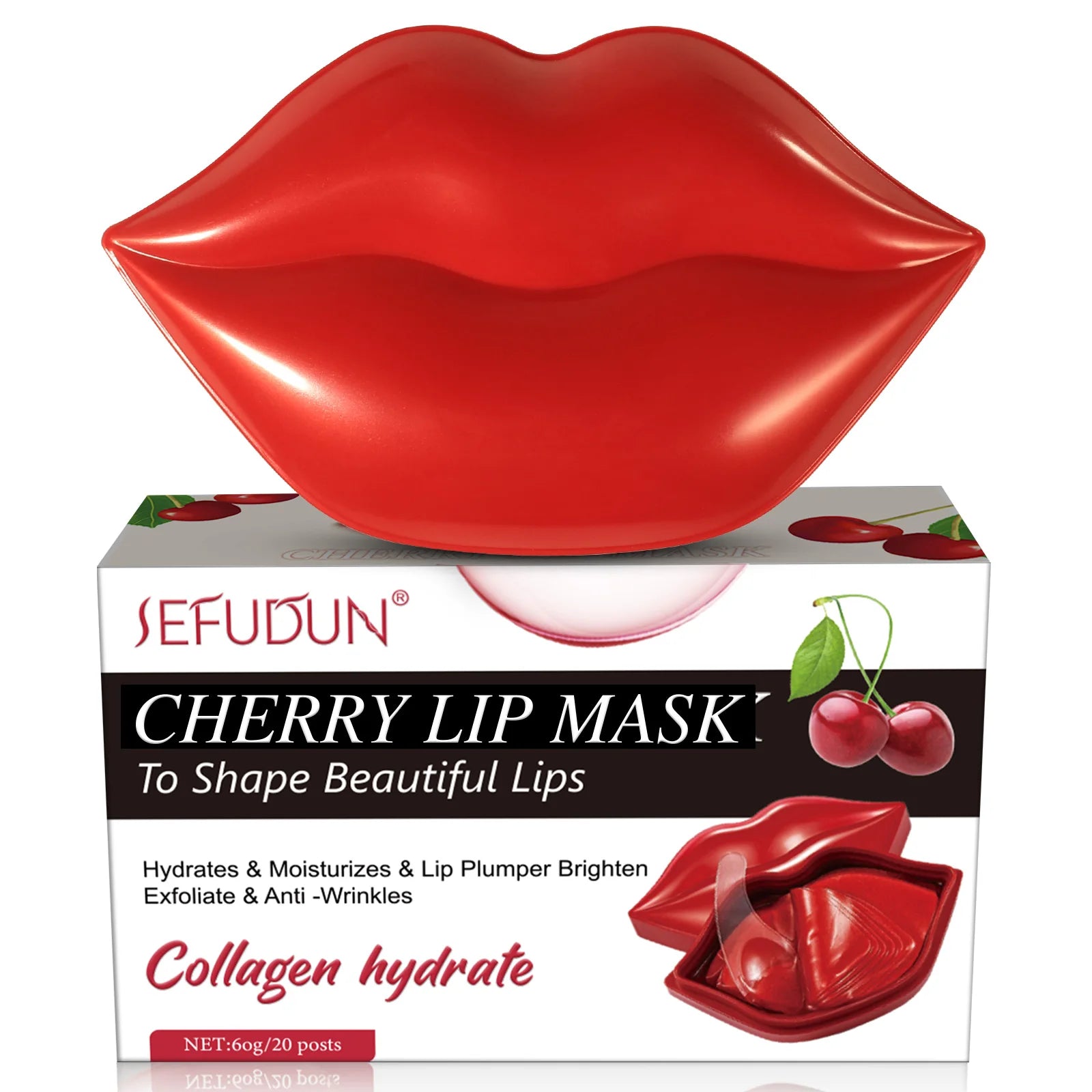 SEFUDUN Peach Orange Cherry Aloe Vera Lip Mask Private Label Organic Moisturizing Hydrating Plumper Collagen Lip Sleeping Mask