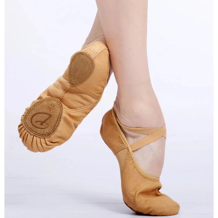 Stretch Ballet Shoes for Women Kids and Adults  Soft Soled Dance Shoes with Elastic Band Customize logo