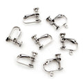 10pcs/lot 15*13mm Stainless Steel Screw Ear Clip Earring Settings Rotate Pads Earring Findings for Jewelry Making Supplies