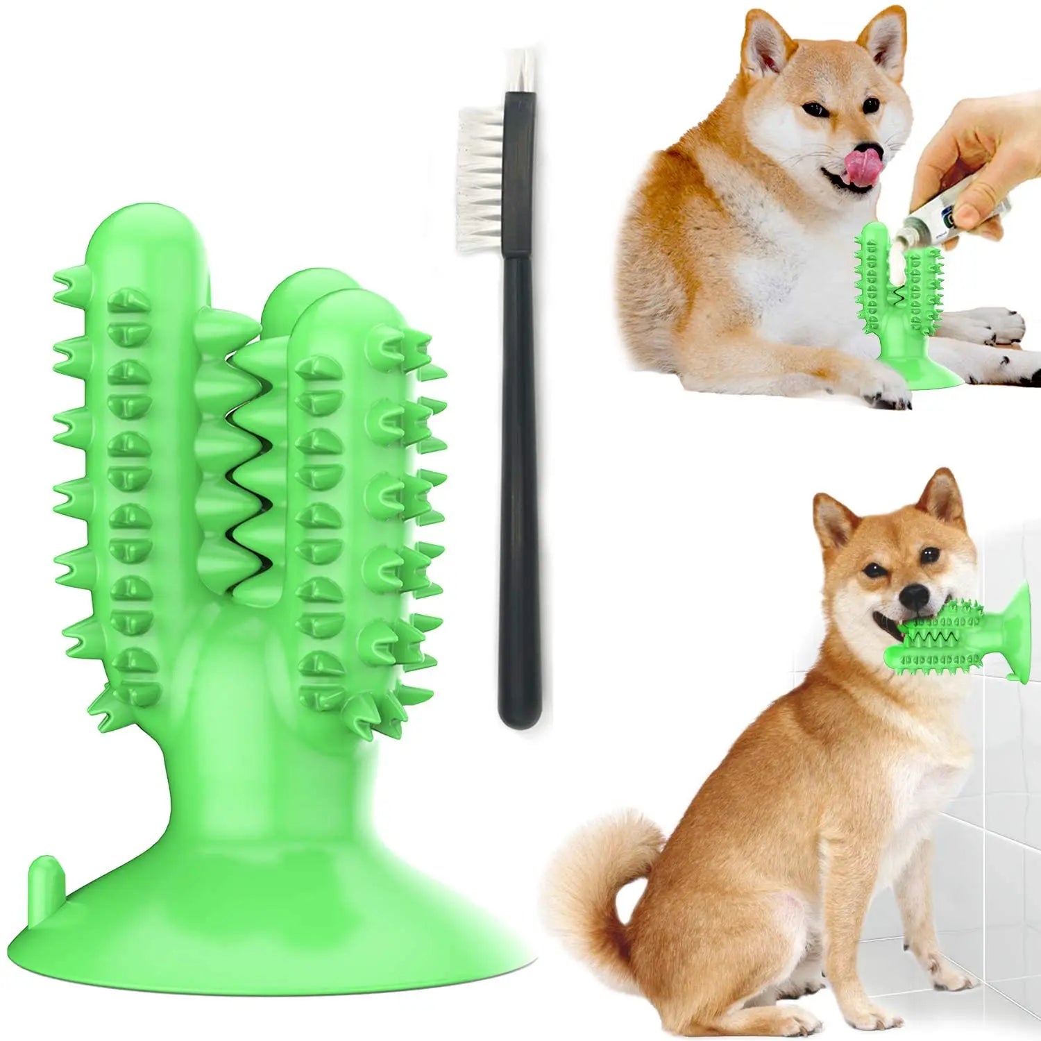 100% Durable Food-Grade Natural Rubber Dog Toothbrush Dog Chew Toys