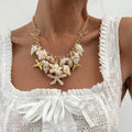 Boho Style Starfish Conch Pendant Necklace Bracelet Fashion Summer Beach Shell Necklace for Women