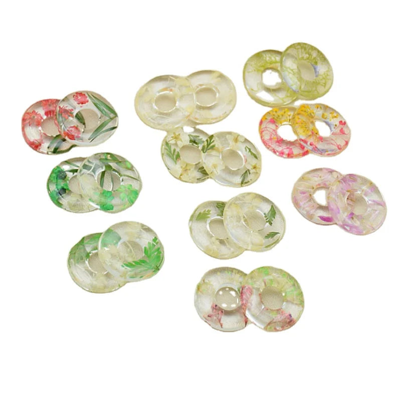 Round Dried Flowers Resin  DIY Earring Pendant Material Headwear Jewelry Shoes Bracelet Accessories