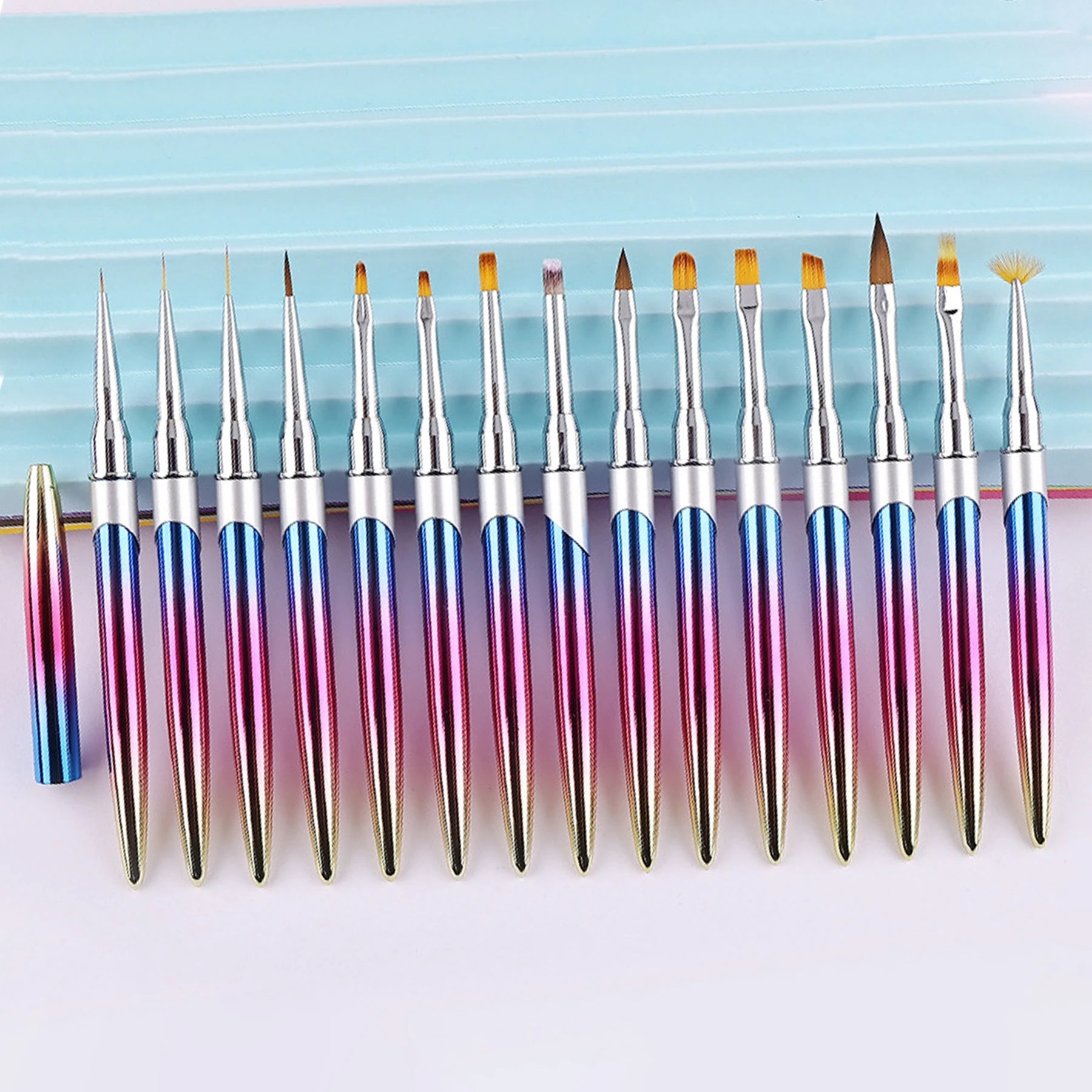 Nail Tool Supplies Manufacturer Painting Color Gel Manicure Cleaning Rainbow Nail Art Brush
