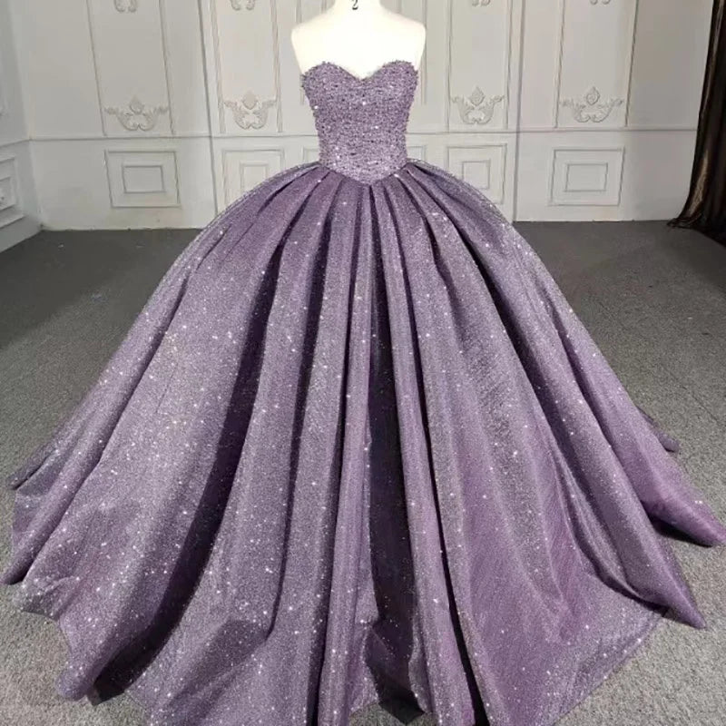 Jancember 1116 Sequins Luxury Sleeveless Ball Gown Party Evening Gowns Dresses for Women