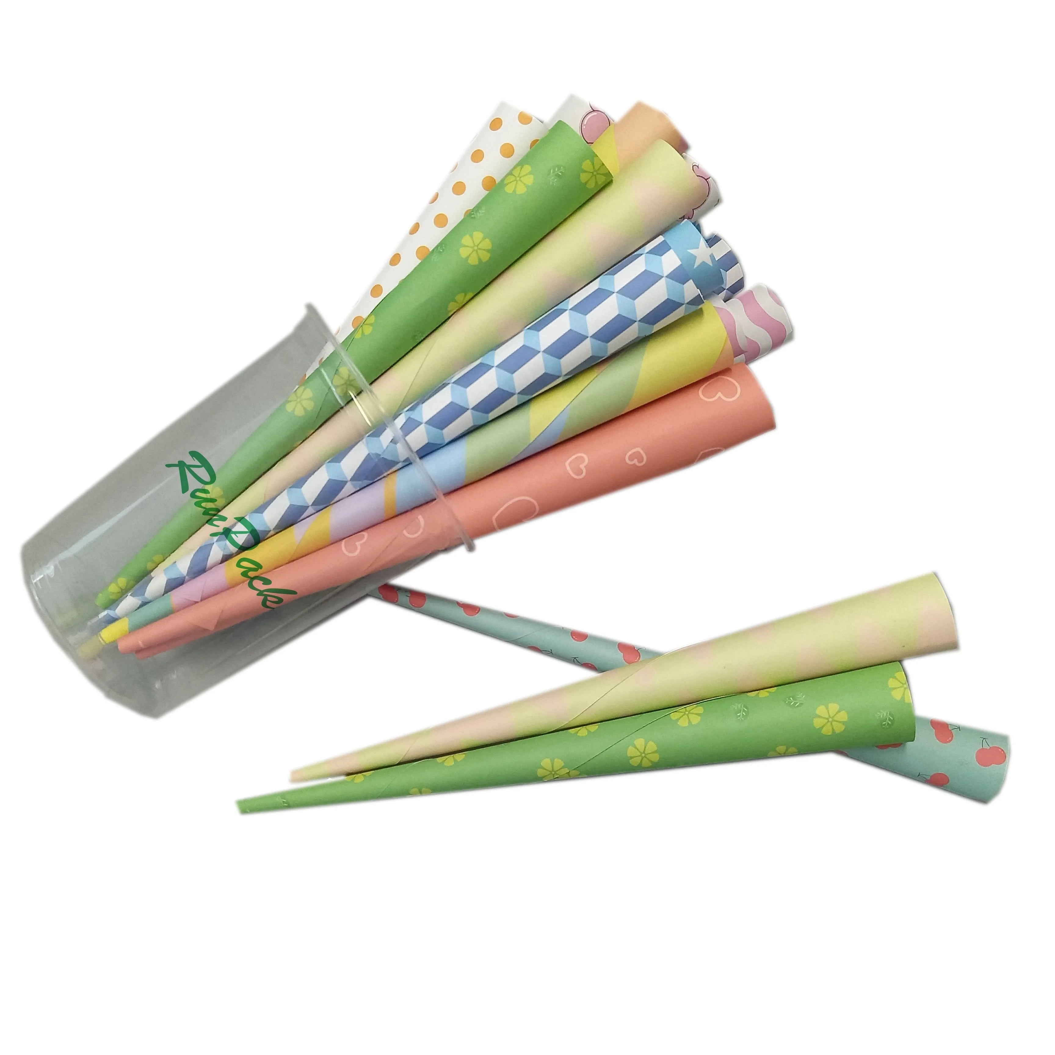 Eco Friendly Disposable Sandwich Cotton Candy Cup Snacks Halal Sweet Cone Cotton Candy Supplies Paper Stick Any Size