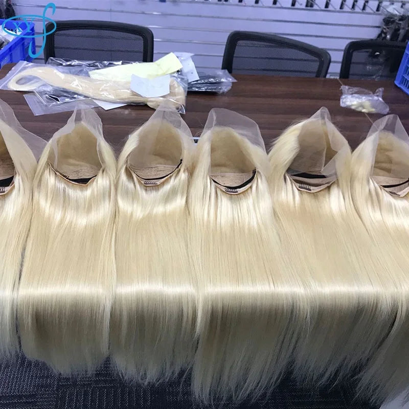 XYS Transparent Lace Silky Straight 613 13X4 Lace Front Wigs Best Vendors Natural Hairline 613 Lace Wigs for Women