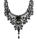 Women Black Lace & Beads Choker Victorian Steampunk Style Gothic Collar Necklace Gift Wholesale