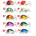 10 Colors Mini Crank Fishing Lures 30mm/1.6g Floating Artificial Hard Bait for Bass Pike Saltwater Fish Tackle Wobblers Made ABS