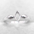 Semi Mount 4*6/6*8mm Sterling Silver Ring Frame Empty Blank S925 Claws Setting Base Holder Without Center Stone for DIY Inlay
